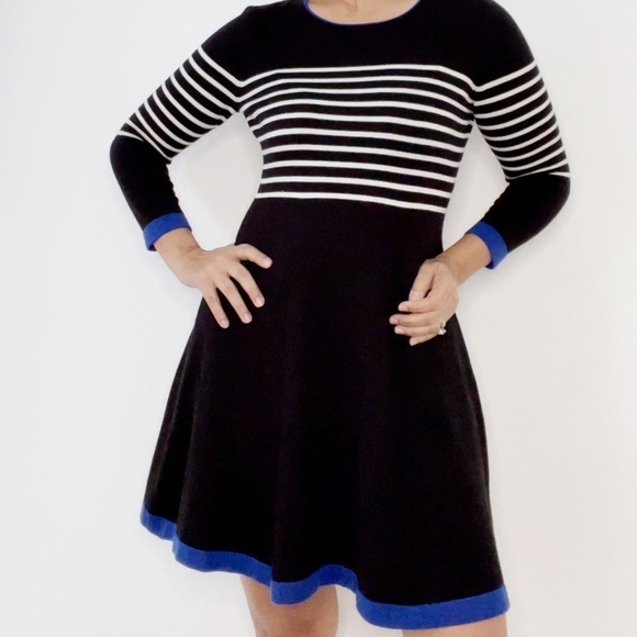 Vince Camuto long sleeve color block sweater dress - Picture 4 of 9